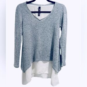 Design Lab Long Sleeve Layered Sweater Top XS